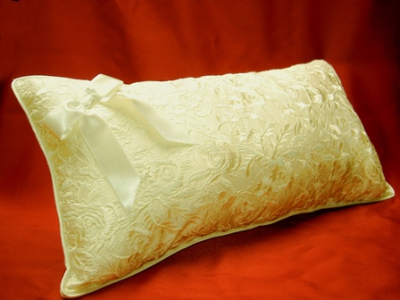 Embroidered Silk Rose Kneeling Pillow